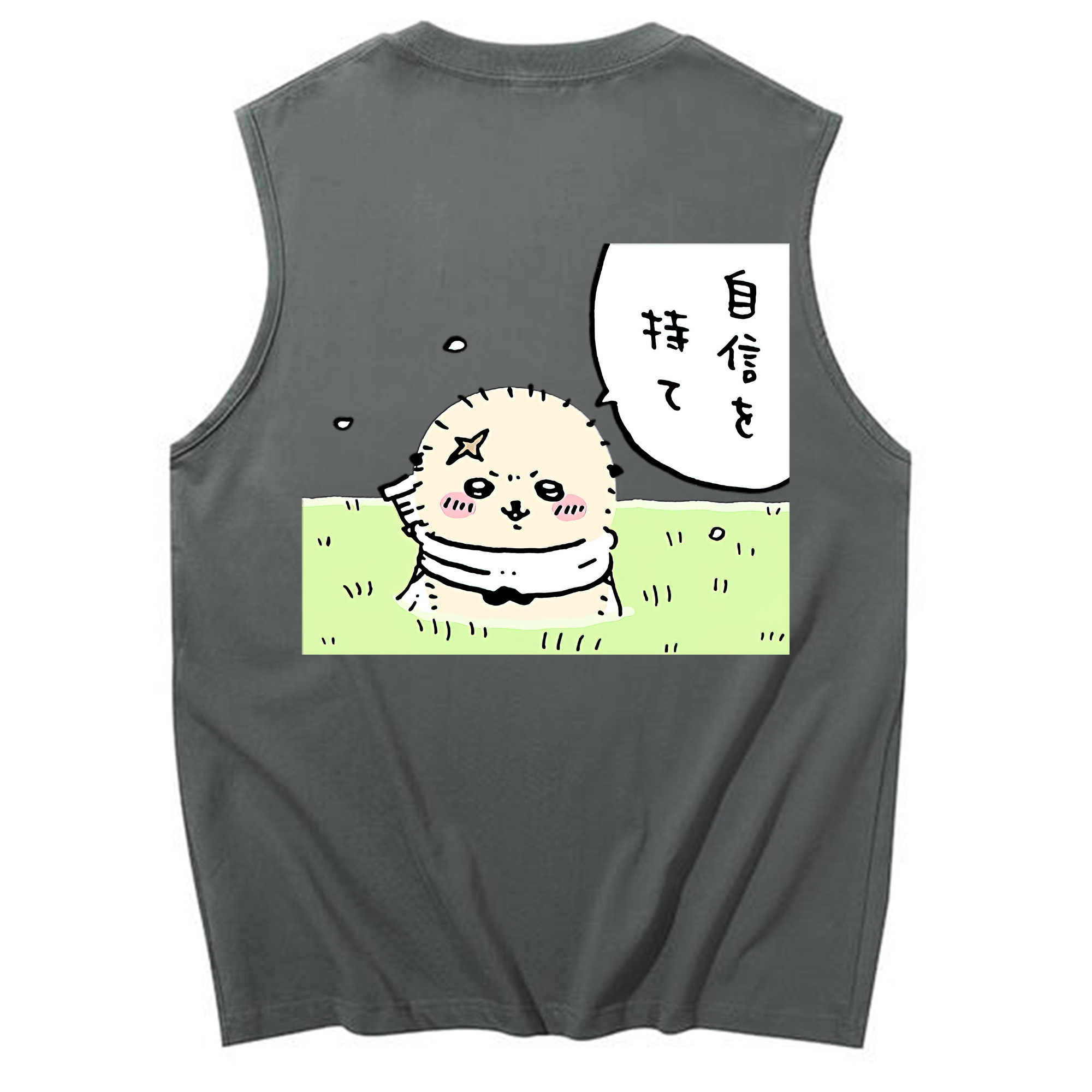 （画像用） ちいかわ ラッコ Chii-kawa Sea otter コットン100％タンクトップ（背面プリント）